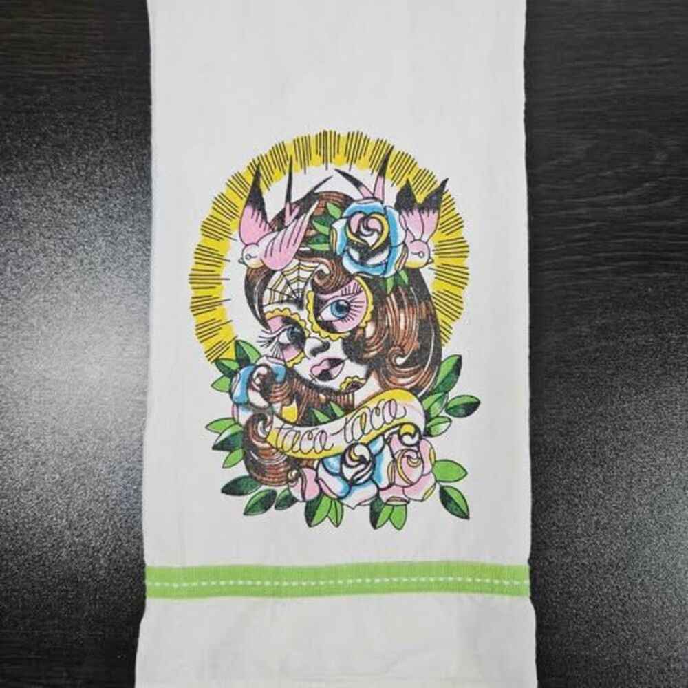 Sourpuss Lil Lula Tea Towel Retro Tattoo Rockabilly